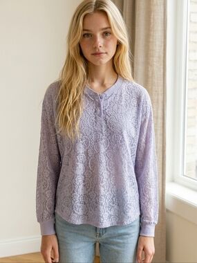 NWT Eyeshadow girl Purple Sky Lace Blouse